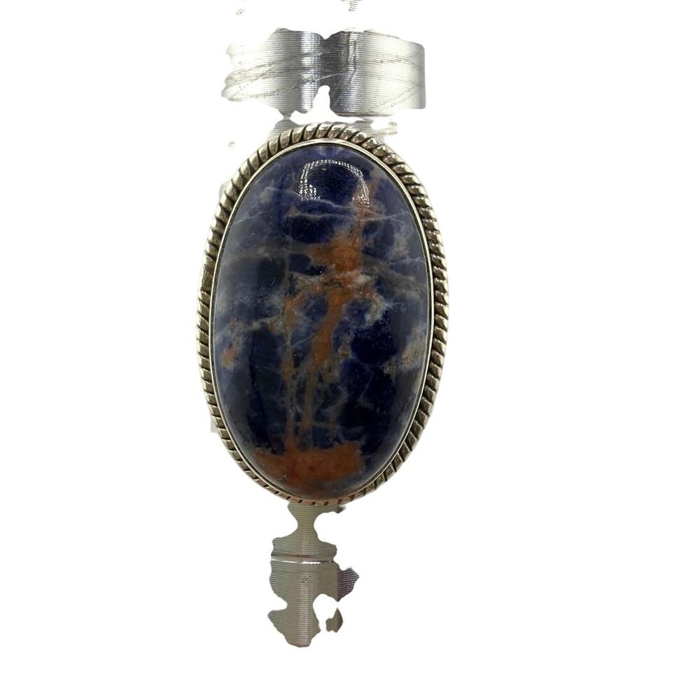 Oval Sodalite Sterling Silver Ring Artisan Jewelry 8